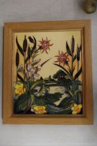 A MOORCROFT FRAMED PLAQUE RUNNYMEAD (NICOLA STANLEY) 2015