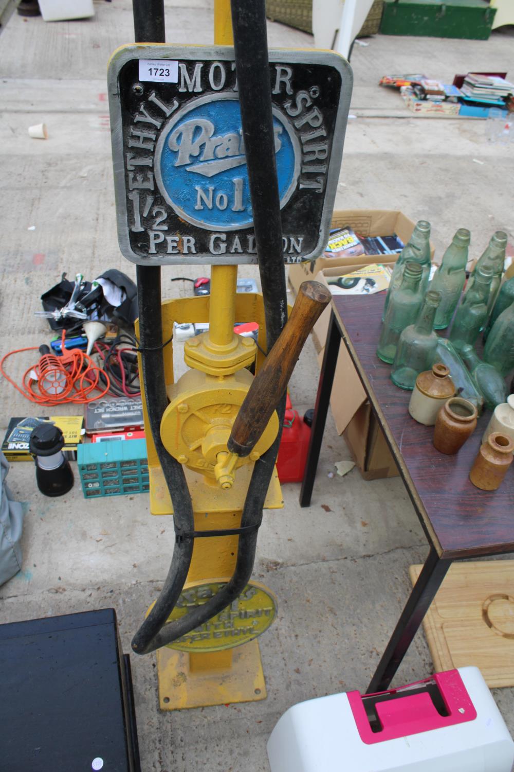 A PRATTS PETROL PUMP WITH BRASS AND COPPER NOZZLE - Image 2 of 3