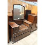 A MID 20TH CENTURY OAK DRESSING TABLE, 43" WIDE