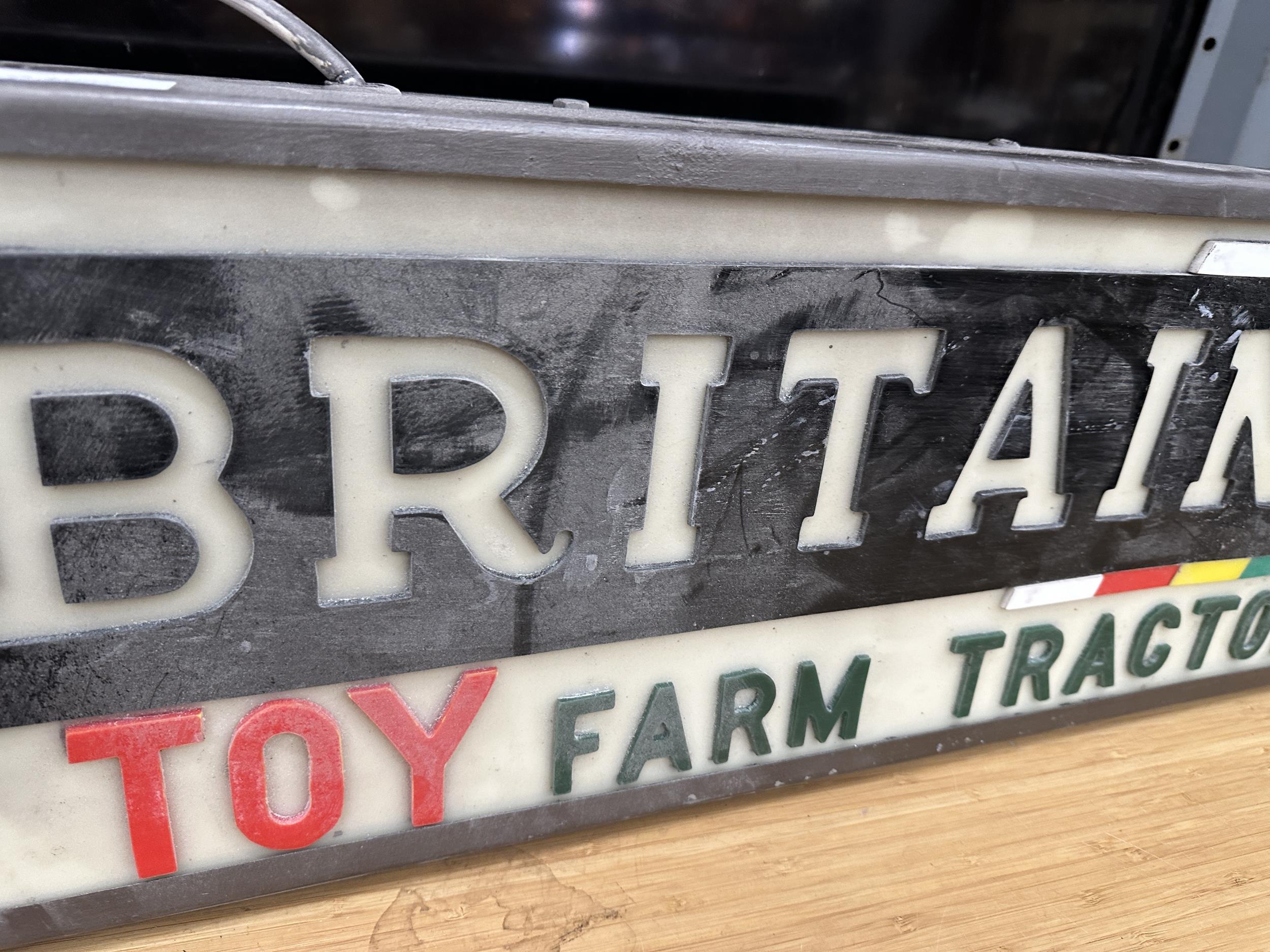 AN ILLUMINATED BRITAINS TOY FARM TRACTORS SIGN (L:68CM H:25CM) - Image 2 of 3