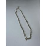 A SILVER T BAR NECKLACE
