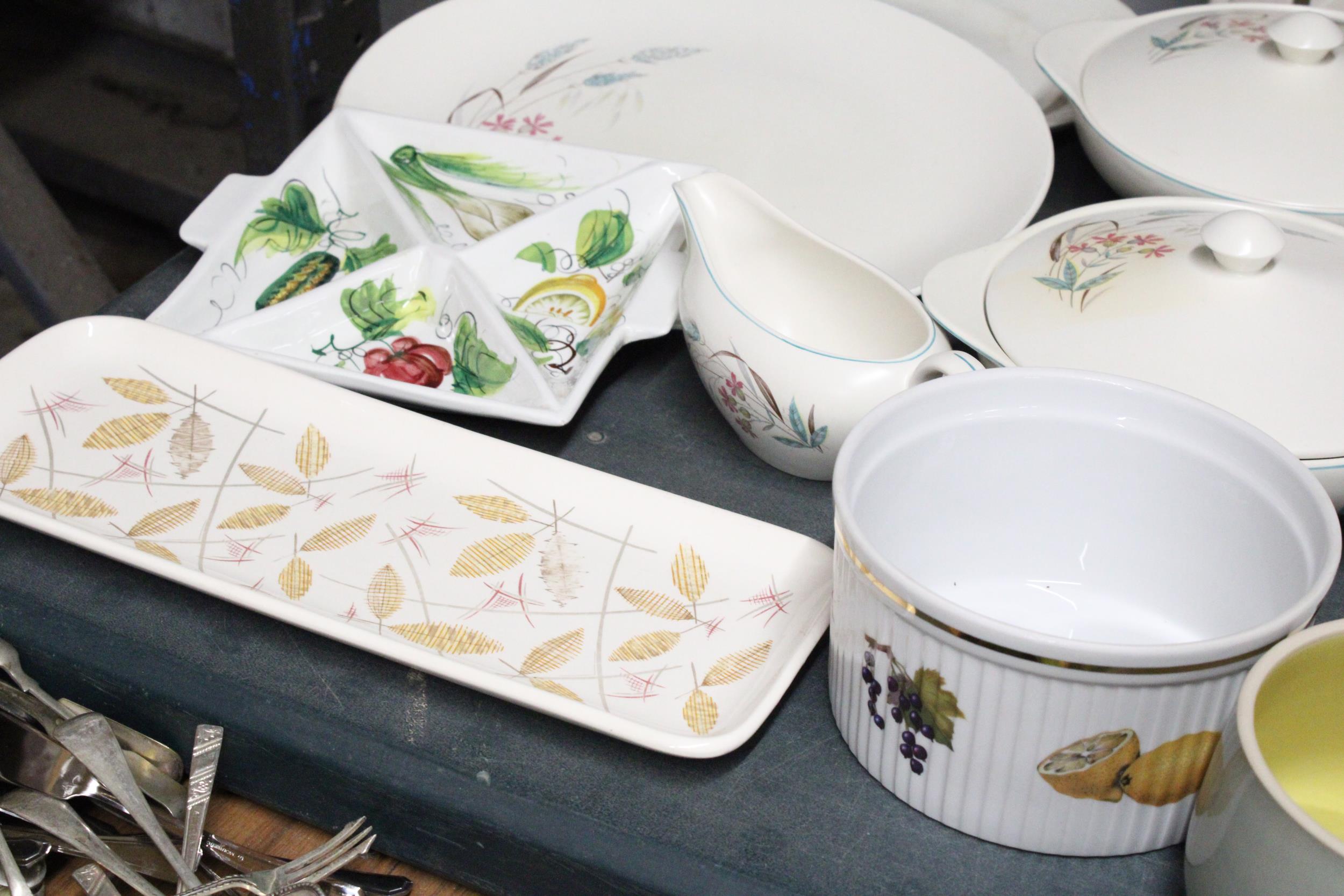 A QUANTITY OF DINNERWARE TO INCLUDE, J G MEAKIN SERVING DISHES AND PLATES, NIBBLES PLATES, A ROYAL - Image 5 of 6