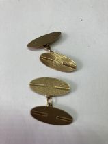 A PAIR OF 9 CARAT GOLD CUFFLINKS MARKED 375 GROSS WEIGHT 2.86 GRAMS