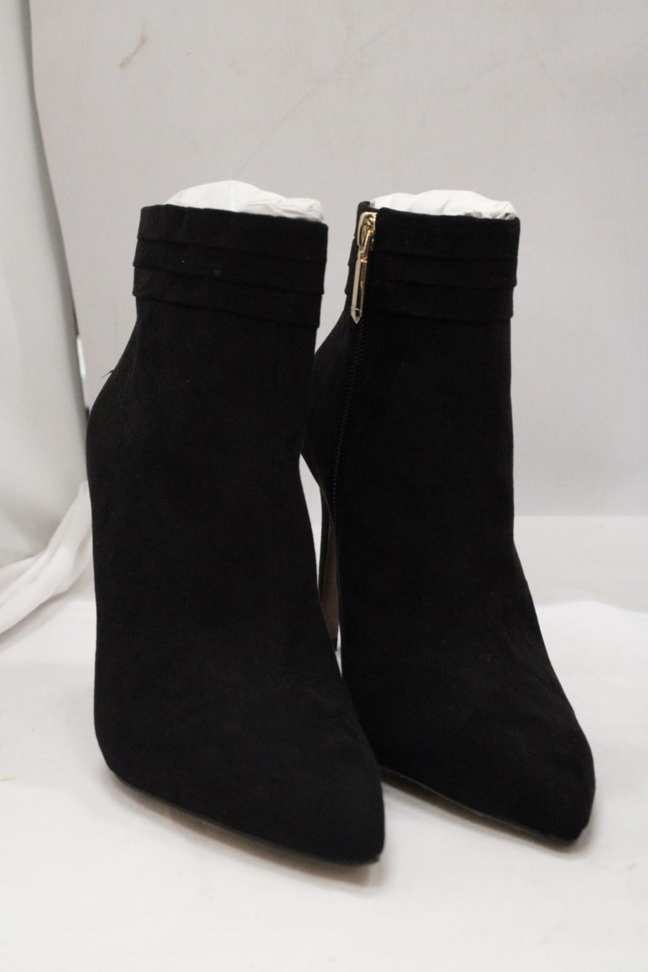 TWO PAIRS OF BOXED "KAREN MILLEN" BLACK HEELED BOOTS - BOTH SIZE 38 - Image 2 of 6