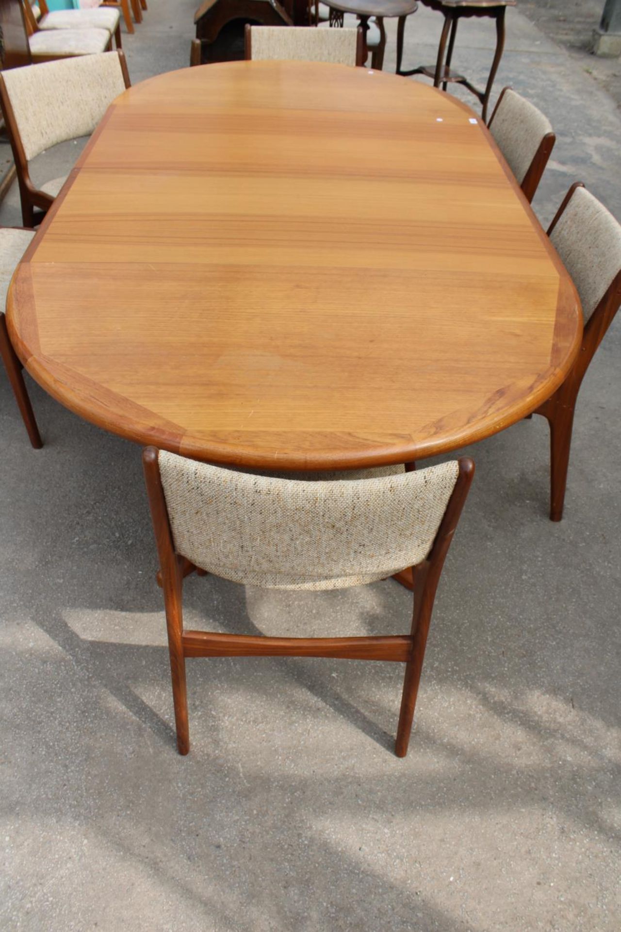 A ROSENGAARDEN (DENMARK) RETRO TEAK EXTENDING DINING TABLE 48" X 49" (TWO LEAVES 21" EACH) ON - Image 6 of 6