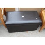 A MODERN FAUX LEATHER STORAGE CHEST, 32" X 16"