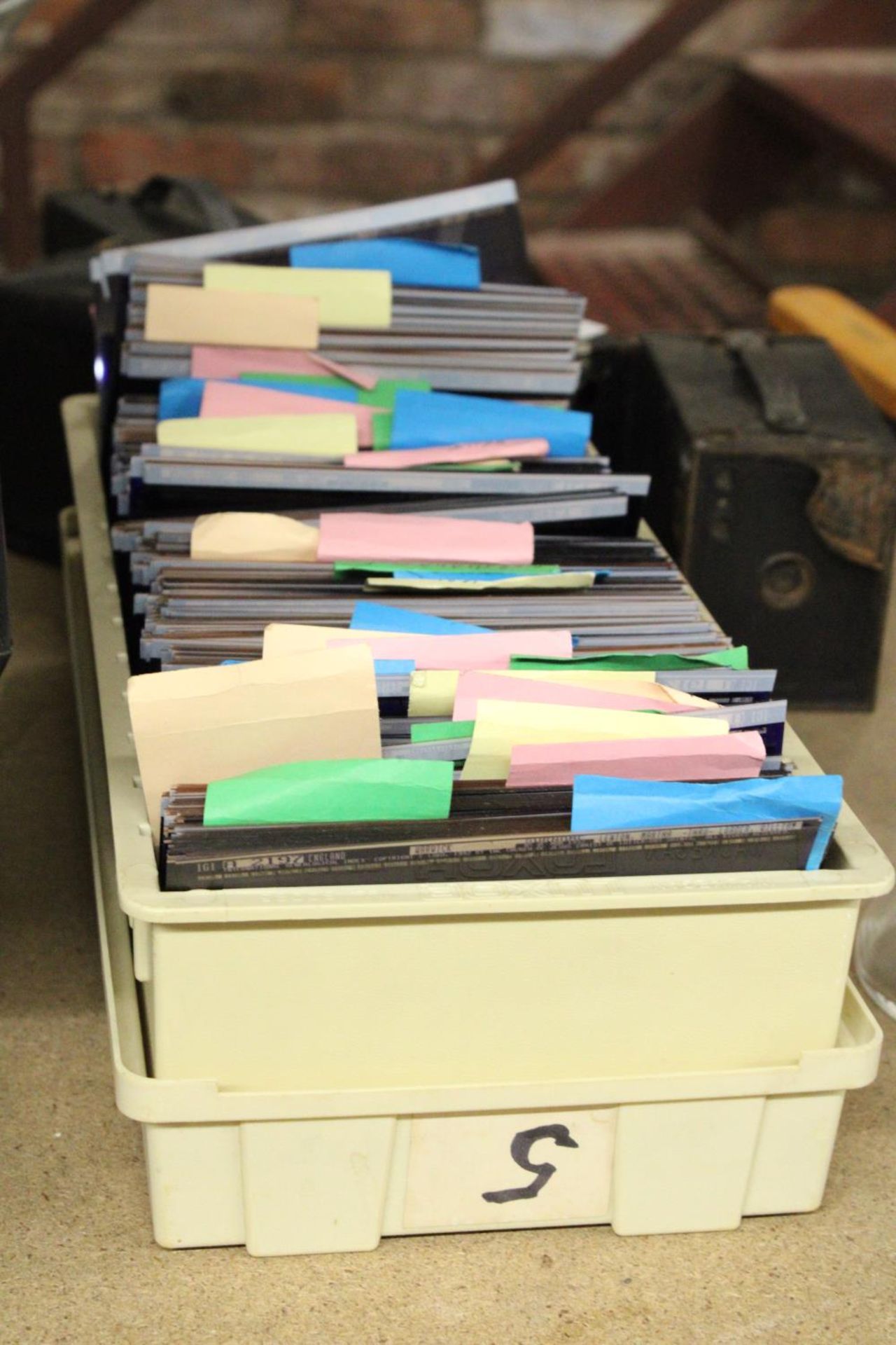 A EYECOM MICROFICHE READER, DESKTOP MODEL 1000, TOGETHER WITH A QUANTITY OF STAMP RELATED SLIDES AND - Image 4 of 4