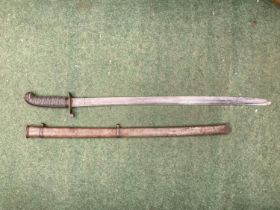 AN OFFICERS SWORD AND SCABBARD