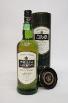 A 1 LITRE BOTTLE OF WILLIAM LAWSON'S FINEST BLENDED SCOTCH WHISKEY