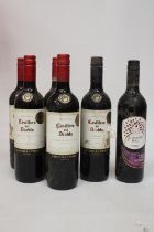 FIVE BOTTLES OF RESERVA CASILLERO DEL DIABLO CABERNET SAVIGNON CHILEAN 2016 RED WINE TOGETHER WITH A