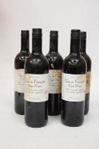 FIVE BOTTLES OF VIN DE FRANCE RED WINE