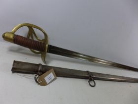 A GOOD QUALITY MODEL DISPLAY NAPOLEONIC IMPERIAL FRENCH CURASSIERS TROOPERS SWORD AND SCABBARD, 96CM