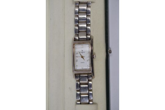 A DE MONTFORT 925 STERLING SILVER GENTS WRIST WATCH IN A PRESENTSATION BOX - Image 2 of 4