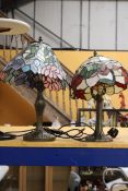 TWO TIFFANY STYLE LAMPS