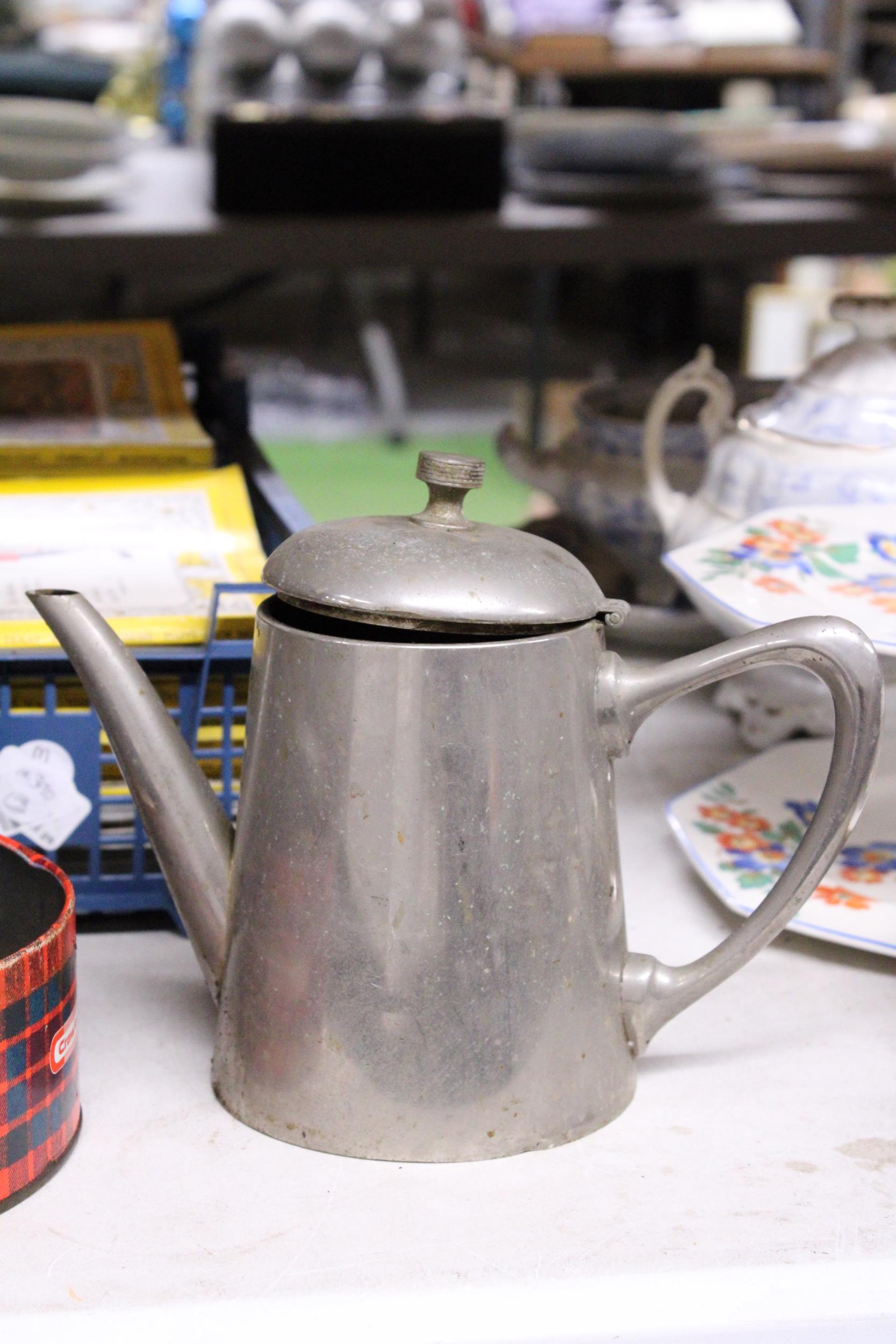 A COFFEE POT, SMALL HANGING SCALES AND A QUANTITY OF PRE-DECIMAL COINS TO INCLUDE SIXPENCES - Image 6 of 8