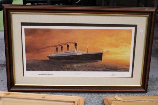 THREE FRAMED PRINTS TO INCLUDE TWO BOATING SCENES PLUS A LATE NIGHT BY THE HARBOUR SCENE - Image 4 of 4