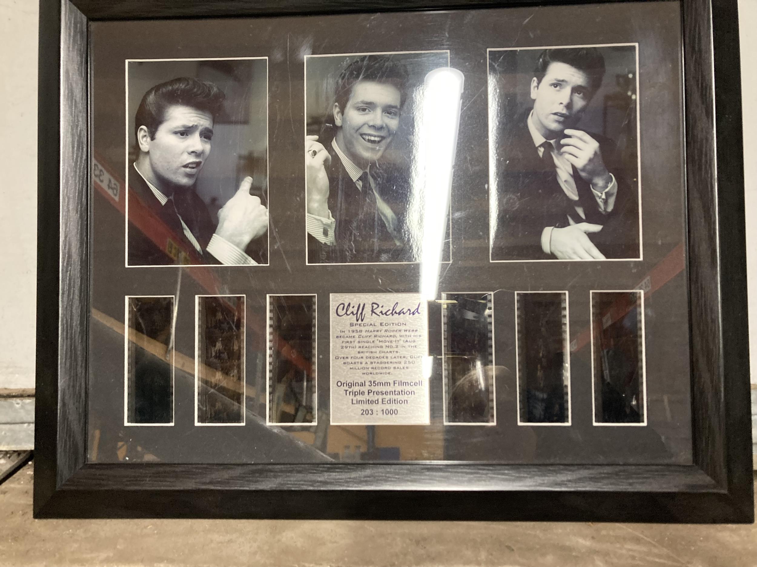 A FRAMED CLIFF RICHARD FILMCELL PRESENTATION