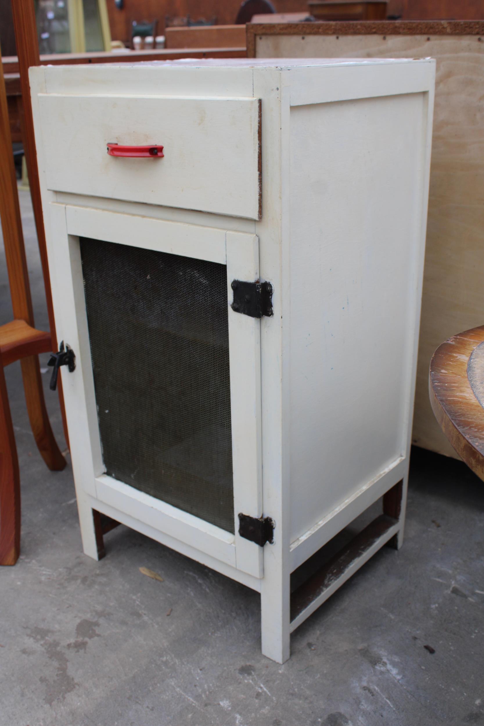 A 1950'S MEAT SAFE WITH SINGLE DRAWER - Image 2 of 3