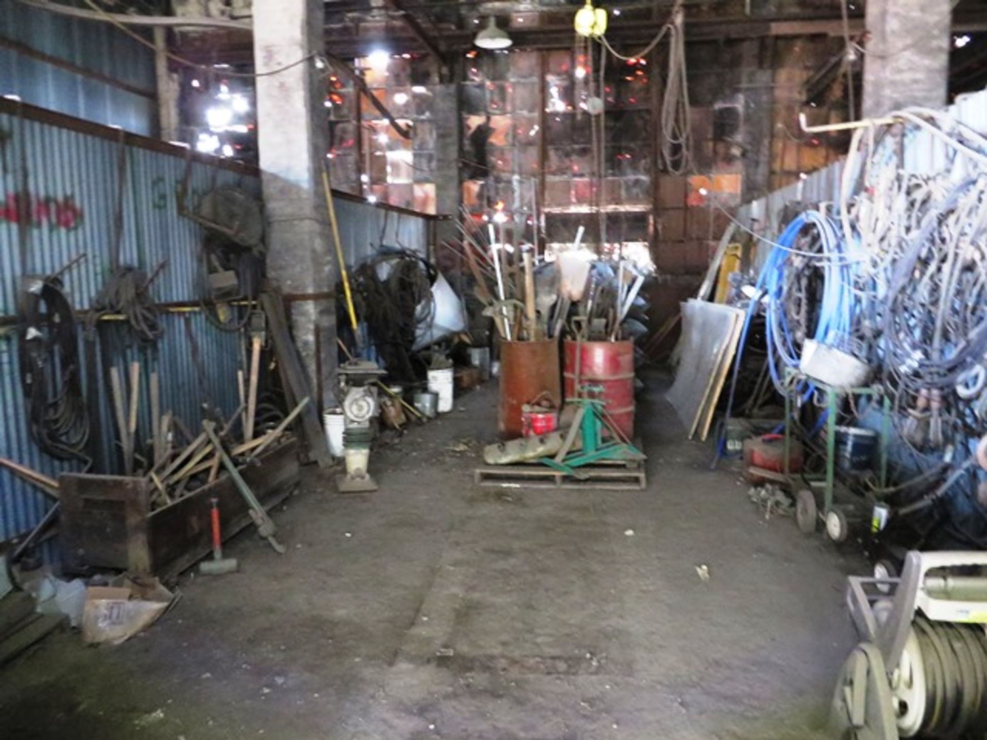 Wire Slings, Head Acme Ball, Brooms, Shelves (12) Lazy Susan's, Chain Falls, Etc.