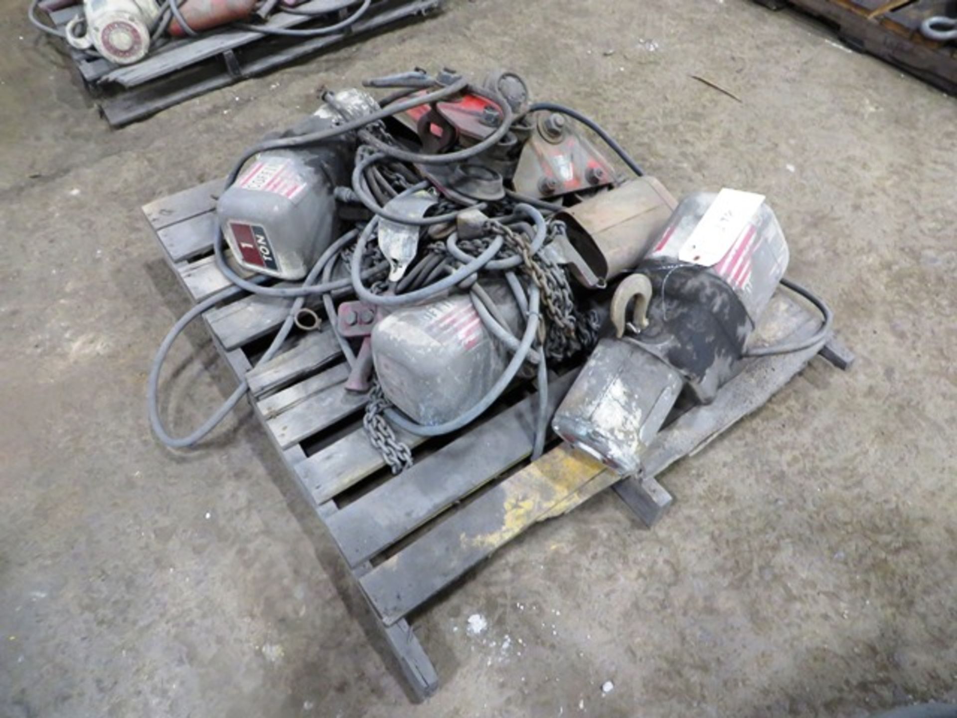 (3) Coffing 1 Ton Electric Hoist with Trollies