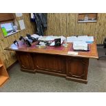 9 Drawer Wood Desk with Credenza