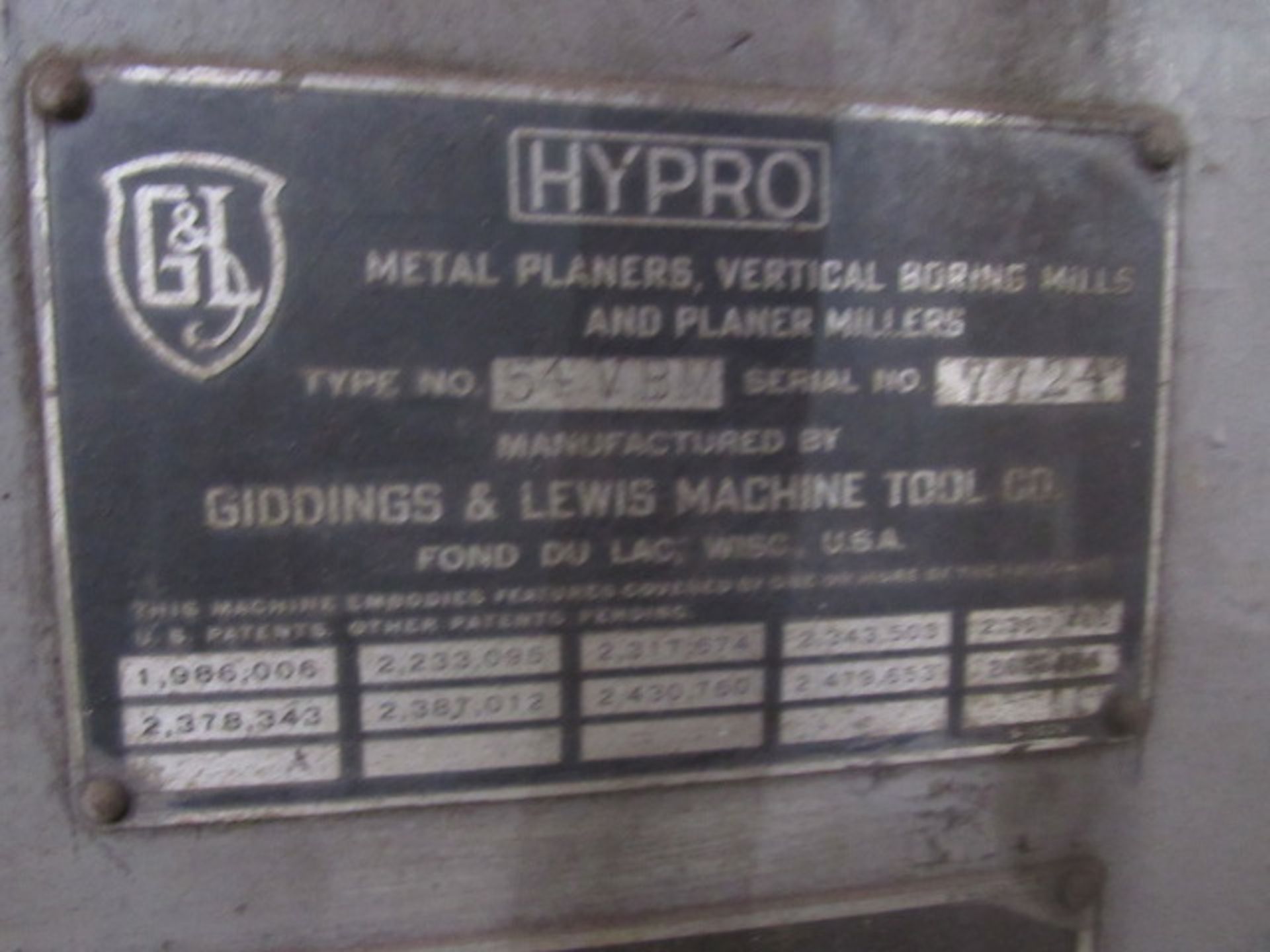 Giddings & Lewis 54VBM 54'' Vertical Boring Mill - Image 9 of 9