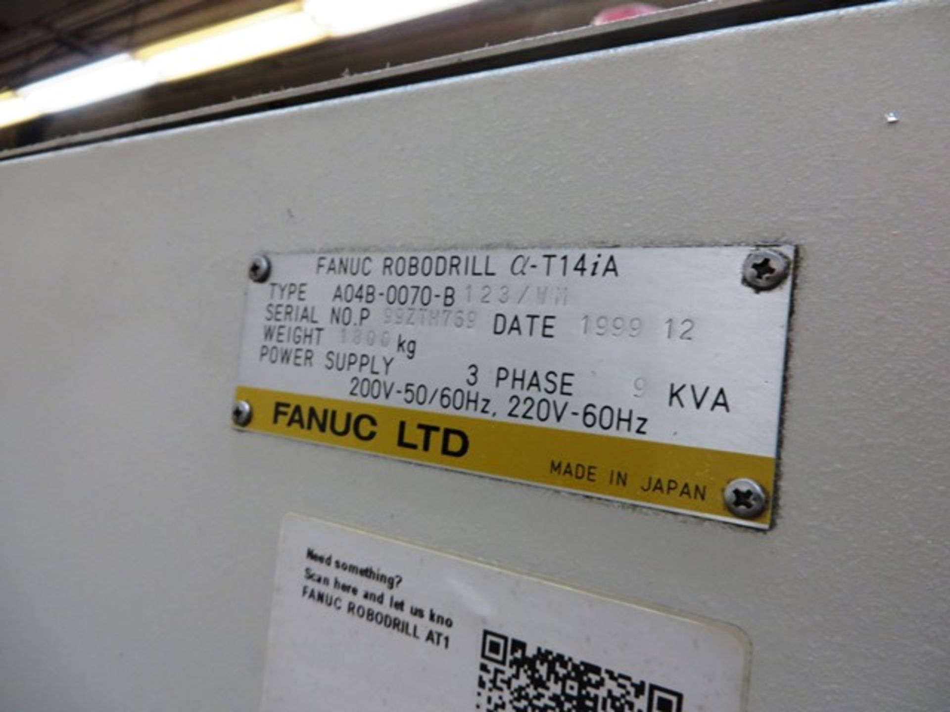 Fanuc Robodrill a-T14iA Dual Pallet CNC Mill, Drill & Tapping Center - Image 7 of 7