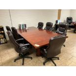 5' x 10'' Conference Table with 7 Leather Chairs