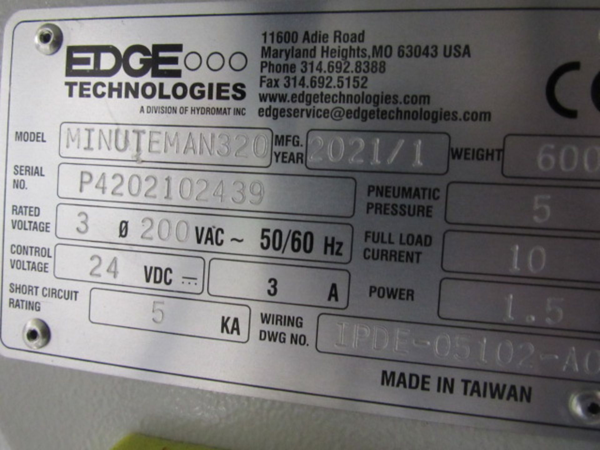 2021 Edge Minuteman 320 SE Hydraulic Bar Feeder - Image 7 of 7