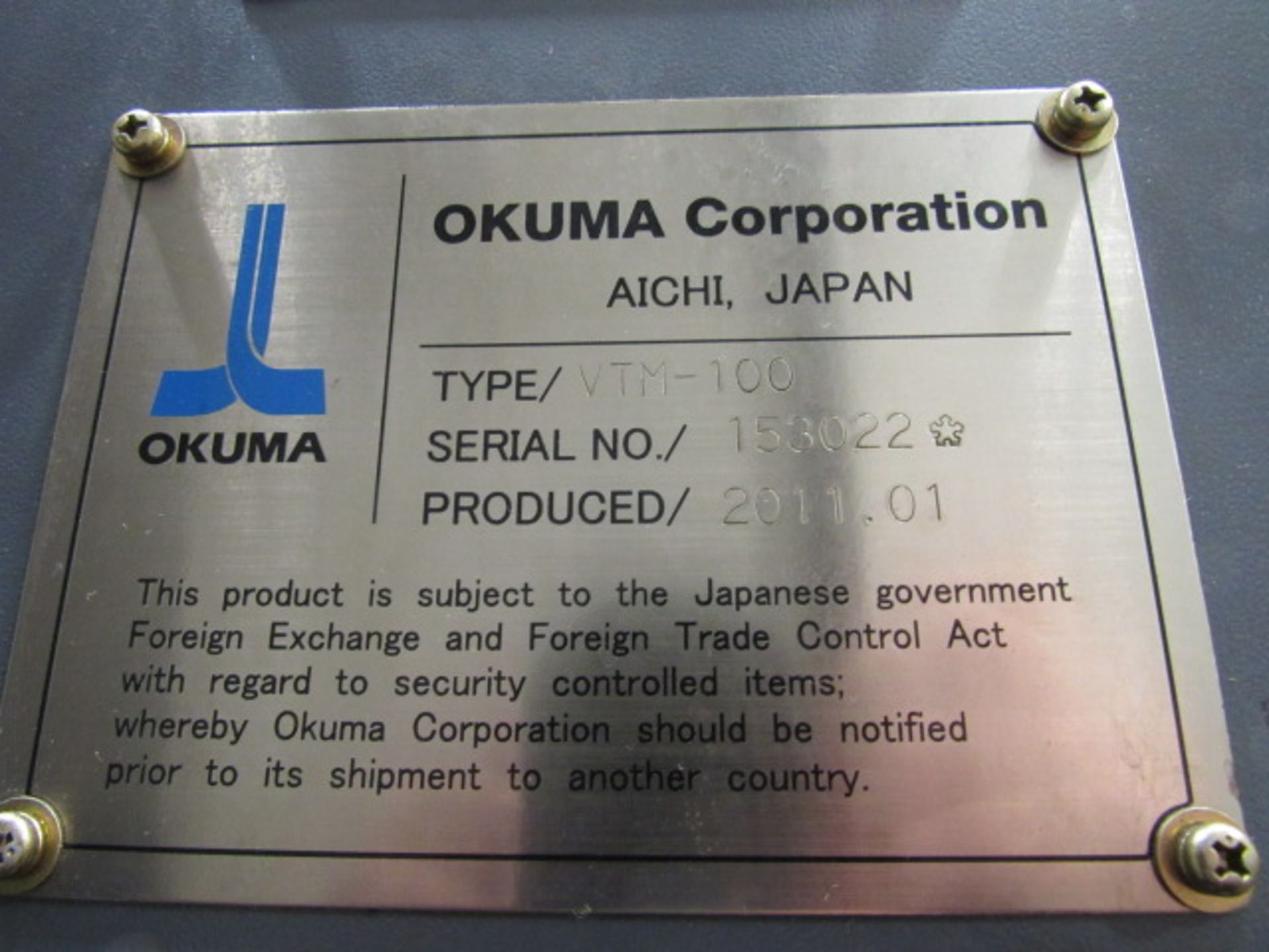 Okuma VTM-100 CNC Vertical Turning Center with Live Milling - Image 9 of 9