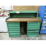 (2) Lista 7 Drawer Cabinets / Butcher Block Work Bench