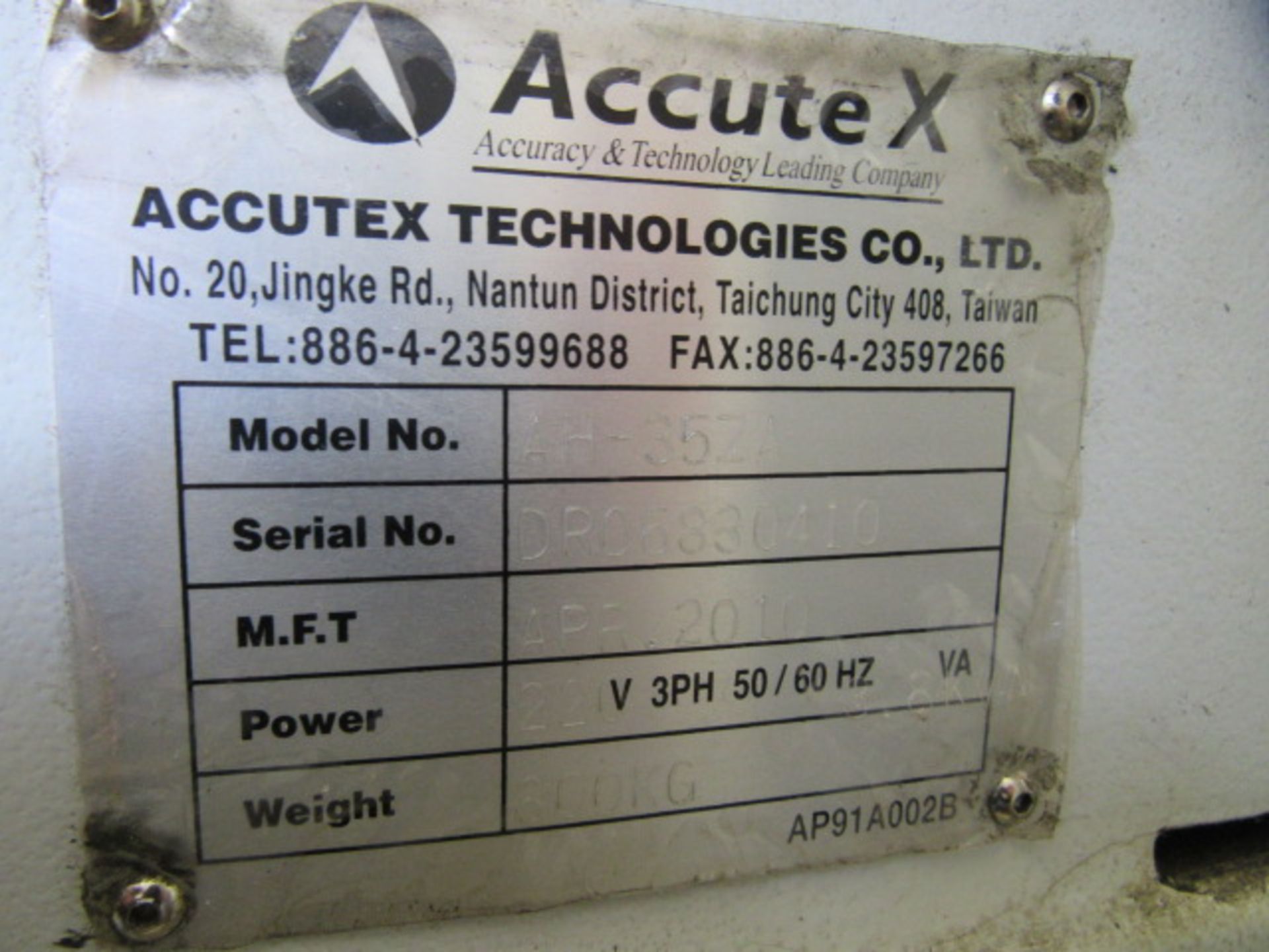Accutex AH-35ZA Programmable Hole Drilling EDM with 0.1mm to 6.0mm Capacity, 23.6'' x 11.8'' - Image 8 of 11