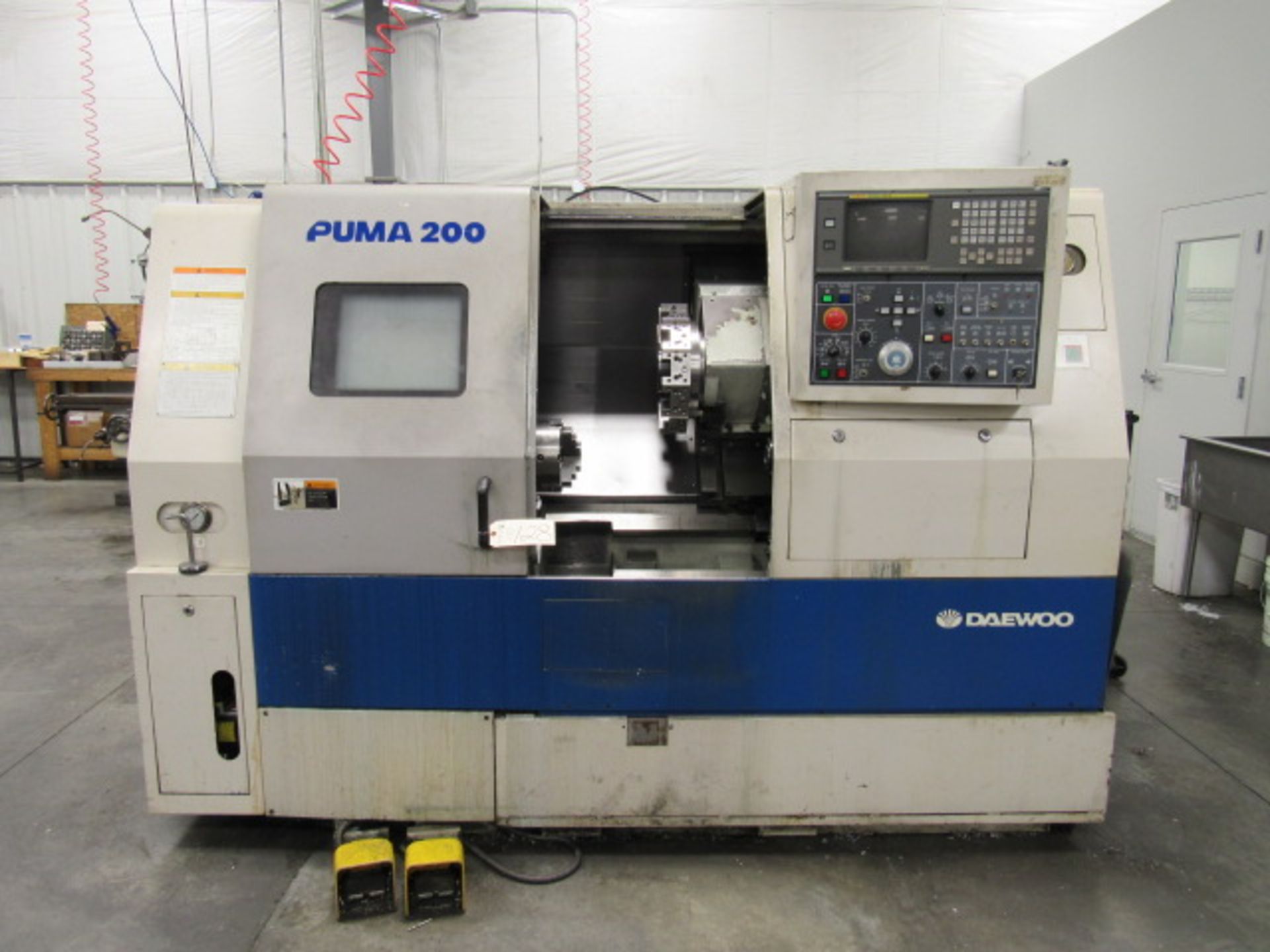 Daewoo Puma 200C CNC Turning Centers with 8'' 3-Jaw Chucks, 21'' Swing x 26.3'' Centers, Spindle