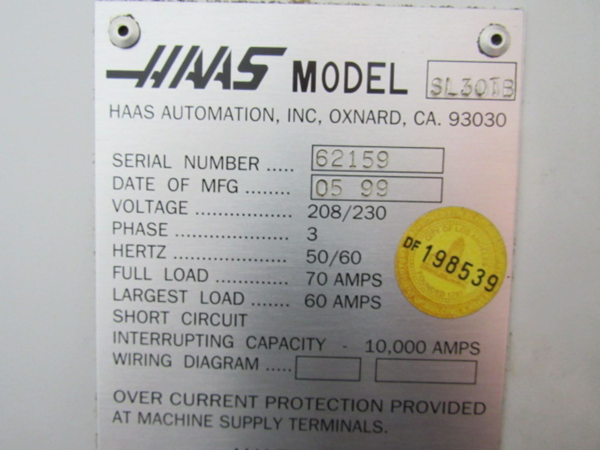 Haas SL-30TB Big-Bore CNC Turning Center - Bild 9 aus 9