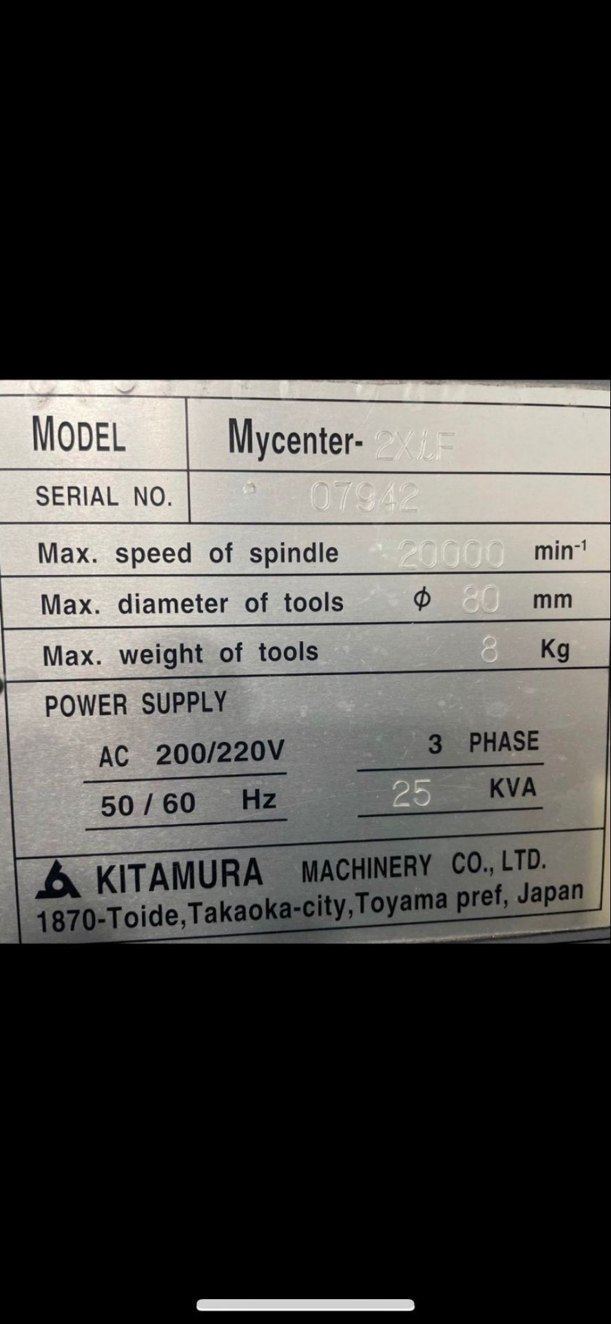 Kitamura Mycenter 2XiF CNC Vertical Machining Center - Bild 7 aus 7