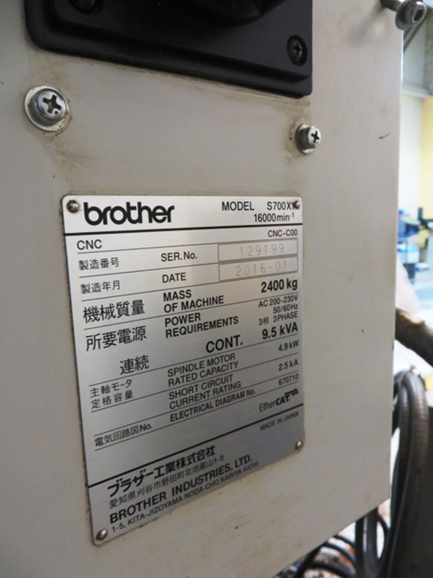 Brother Speedio S700X1 CNC Vertical Milling / Tapping Center - Image 8 of 8