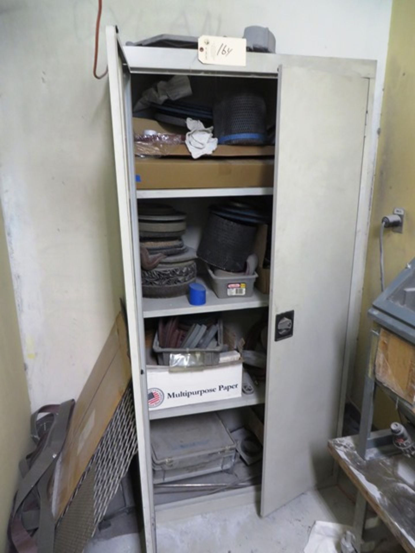 (2) Door Cabinet with Grinding / Buffing Supplies