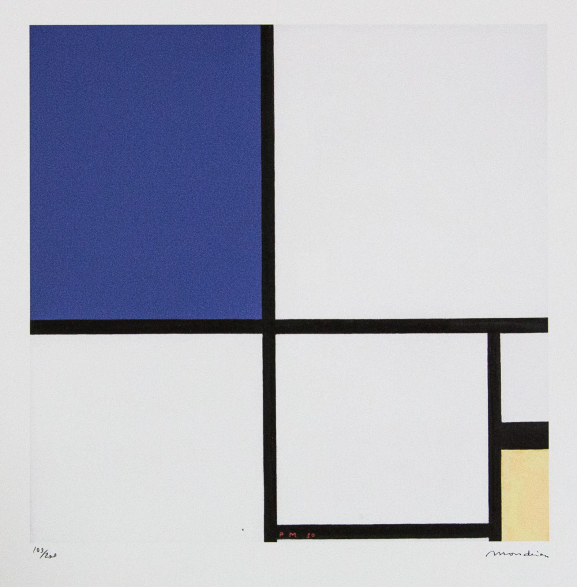 Piet Mondrian 'Composition No. II with Blue and Yellow'