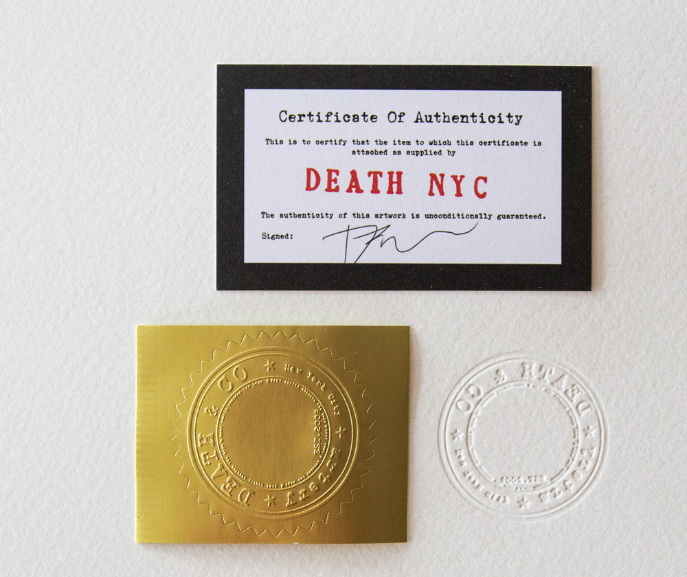 DEATH NYC SIGNED FINE ART PRINT W/COA  - Image 5 of 5