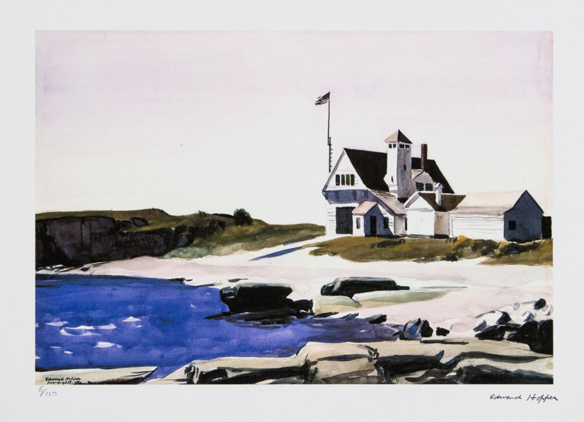Edward Hopper 'Coast Guard Station, Two Lights, Maine'