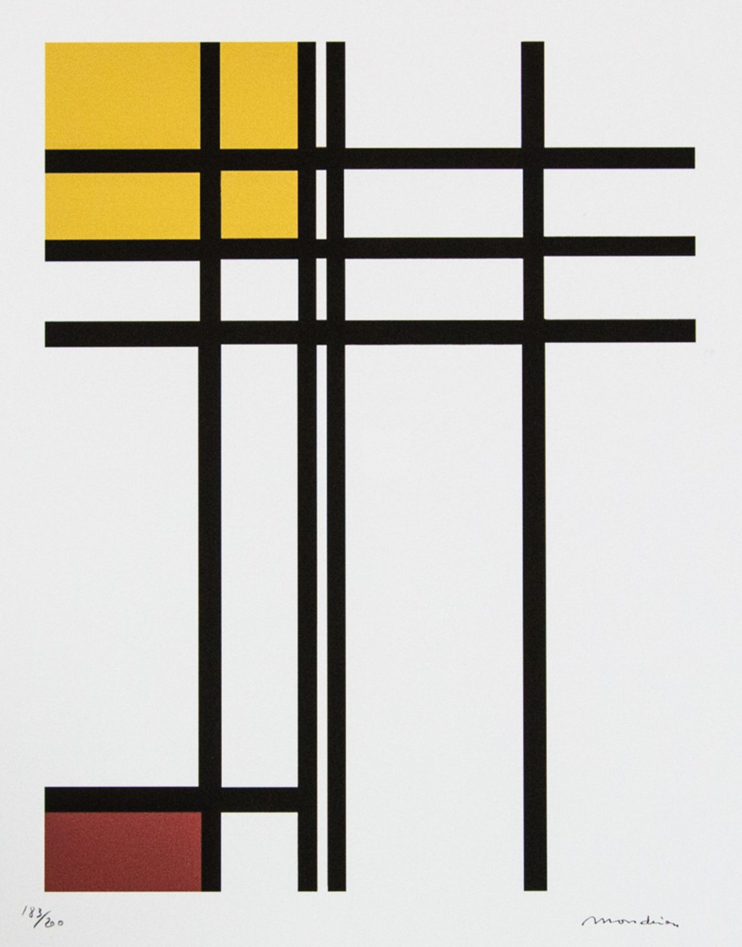 Piet Mondrian 'Opposition of Lines, Red and Yellow'