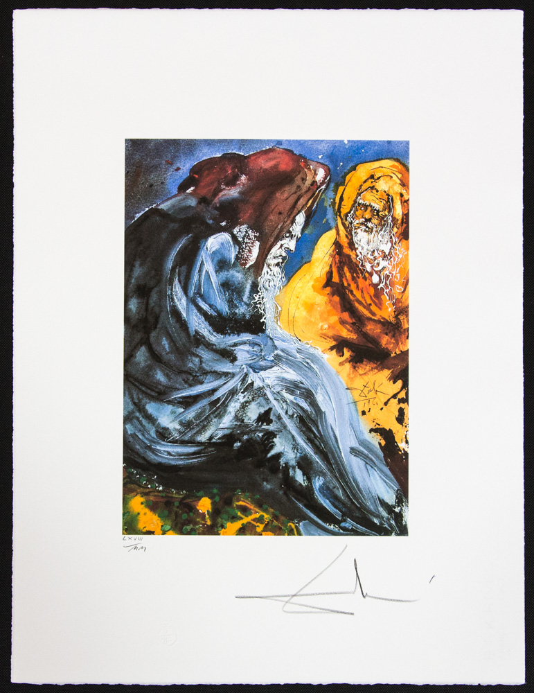 Salvador Dali 'Two Old Men with Beards, One Yellow, The Other Brown' - Image 2 of 5