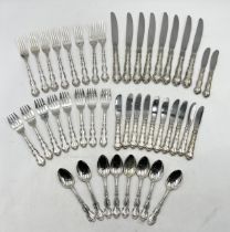 A collection of Gorham Sterling silver flatware in the Strasbourg pattern (8 place setting)