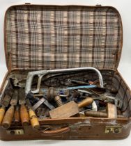 A collection of various vintage tools including Marples chisels etc.