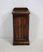 A turn of the century pine pot cupboard - length 39cm, depth 35cm, height 81cm