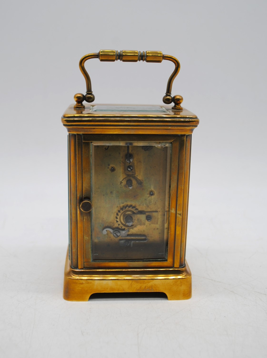 A brass carriage clock, marked 'LF' - Image 4 of 9