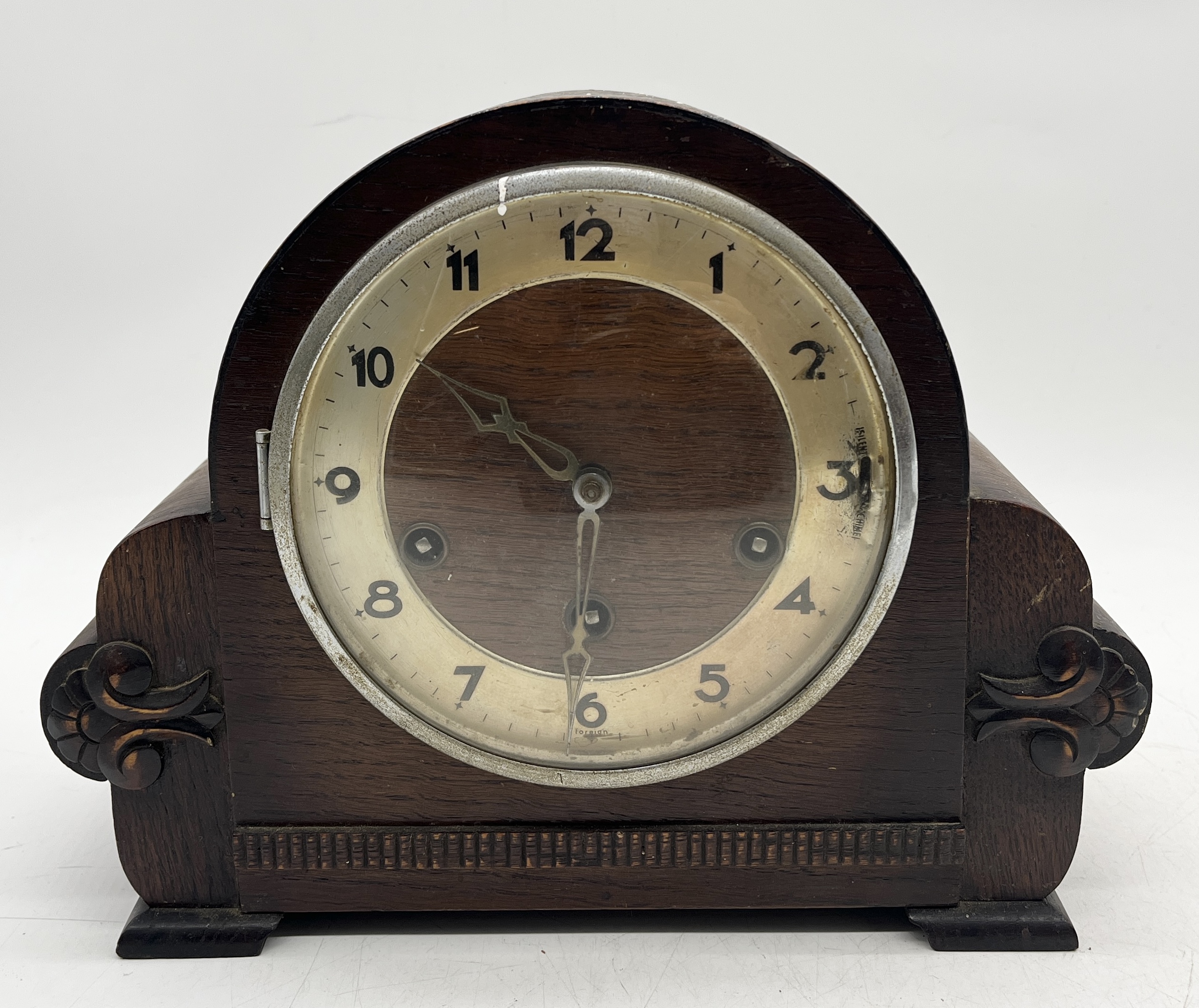Three oak cased mantle clocks made by Perivale, Enfield etc.