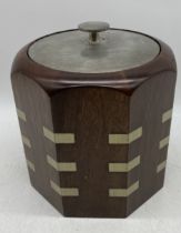 A Selangor Pewter mid century octagonal ice bucket with lid, height 20cm