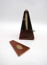 A mahogany cased Metronome De Maelzel, in working order - one foot missing