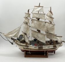 A handpainted model of the "Northern Light" a 19th century American clipper ship - 80cm long x